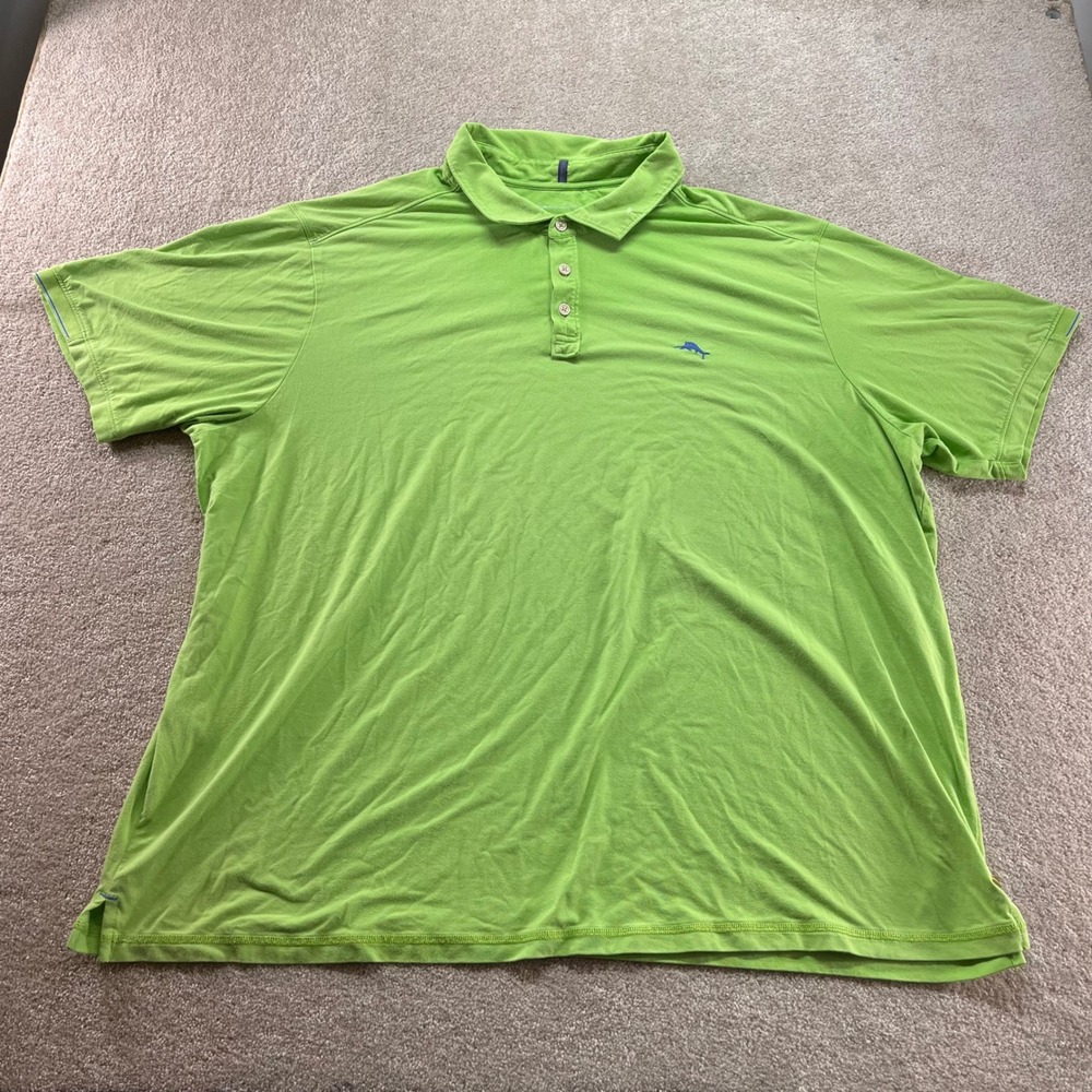 Tommy Bahama Polo Shirt Mens 3XL Lime Green IslandZone Technology‎ Marlin